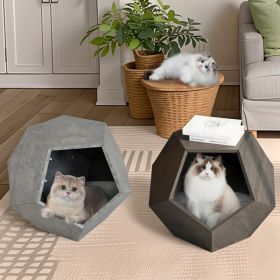 25.98 Inch Modern Pet Furniture, Including Cat Rack Side Table, Sofa Side Table, Flower Pot MDF Multifunctional Furniture, Cement Gray, Prohibite (Option: Cement gray)