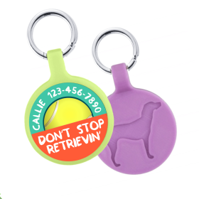 Don't Stop Retrievin' Ecoplastic Pet ID Tag- Choose from many colors. (PLASTIC BASE COLOR: YELLOW, size: XS)