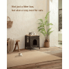 Cat Litter Box Enclosure, Cat Litter Box Enclosure Furniture with Cat Litter Mat, Handwoven Rattan Cat House with Metal Heightened Feet
