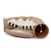 Collapsible Cat Tunnel Bed;  Hide Tunnel for Indoor Cats with Hanging Toys and Cushion Mat;  XH
