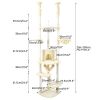 Floor to Ceiling Cat Tower with Adjustable Height(92-101 Inches), 7 Level Cat Climbing Tower with Cozy Hammock